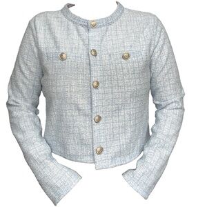 H&M Light Blue Tweed Blazer